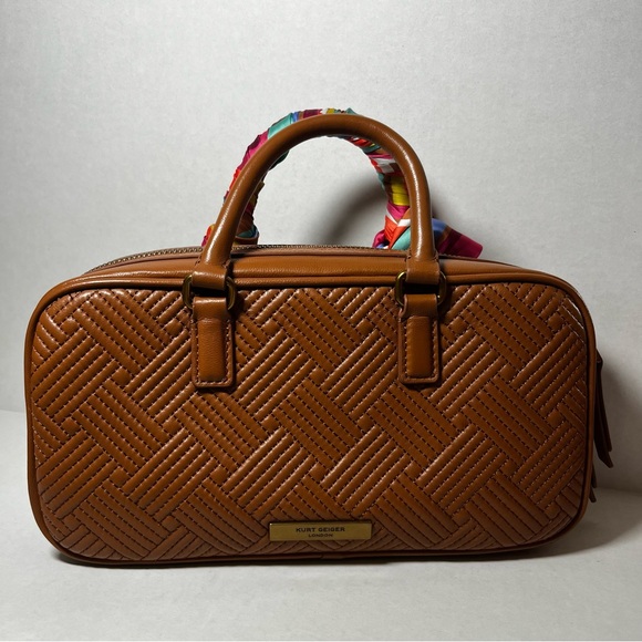 Kurt Geiger Kensington Duffle Bag In Brown Leather W/ Tag & Dust Bag - Picture 3 of 8